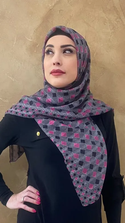 Luxurious Silky Diamond Square Scarf