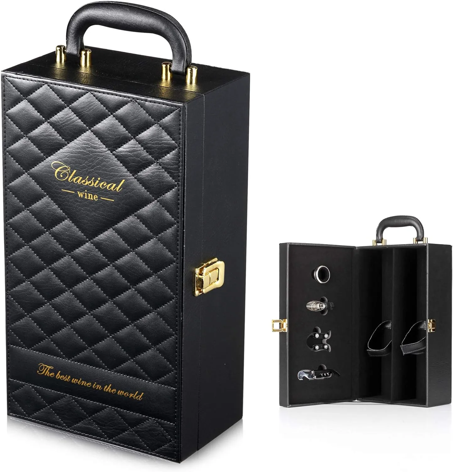 Luxury Pu Leather Wine Gift Box with 4 Accessories