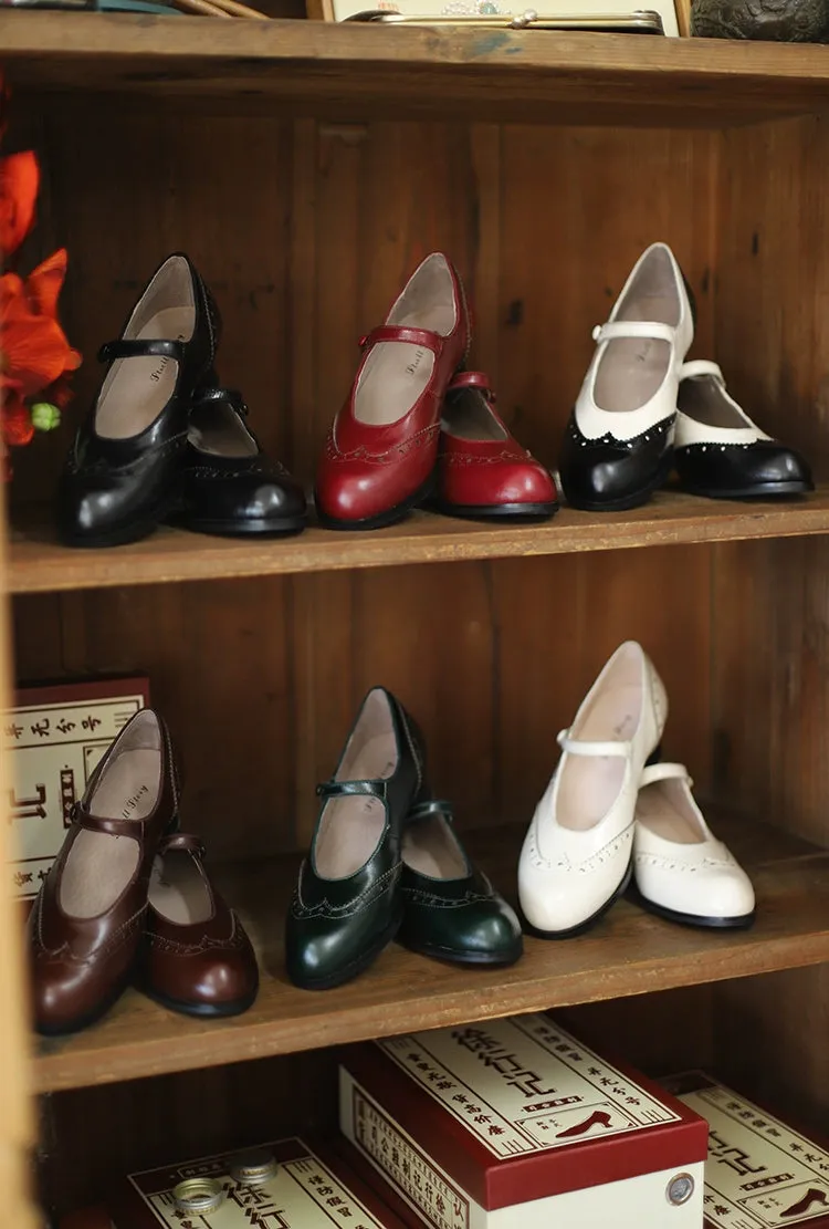 Margarita 玛格丽特 1920s Schoolgirl Reproduction Cowhide Leather Shoe