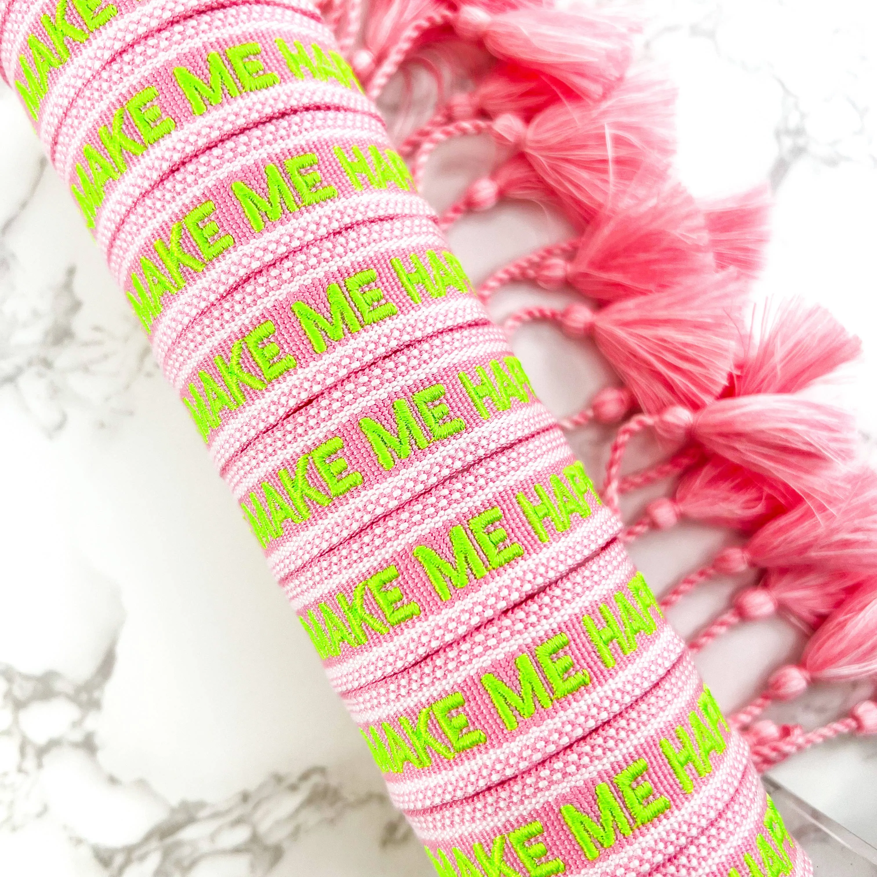 Margs Make Me Happy Embroidered Bracelet