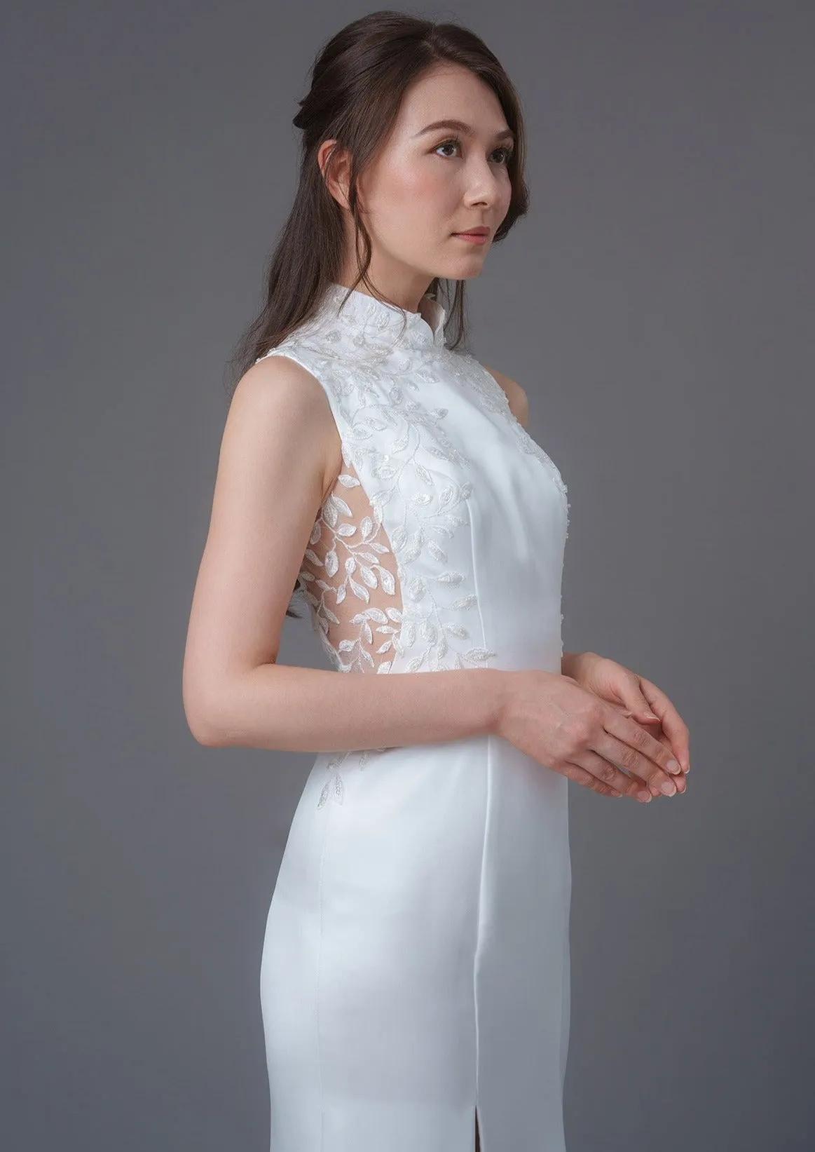 Marigold Lace Bridal Qipao