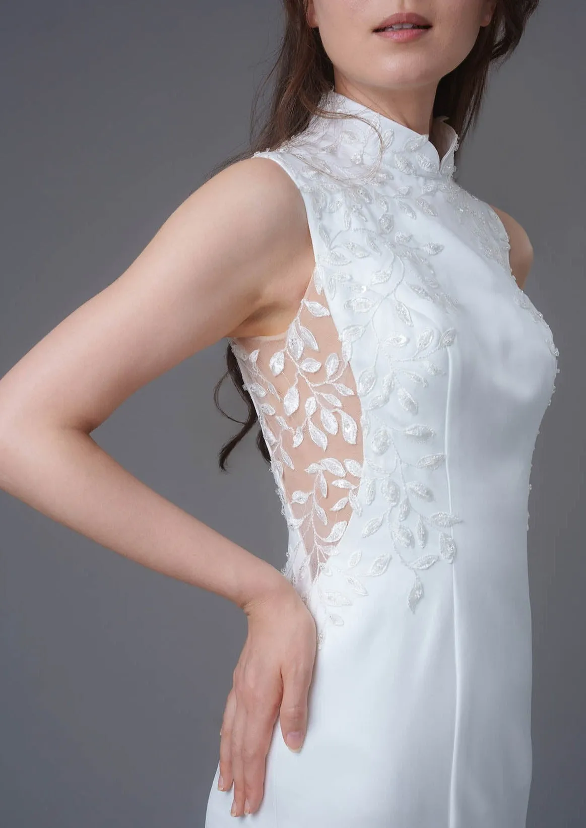 Marigold Lace Bridal Qipao