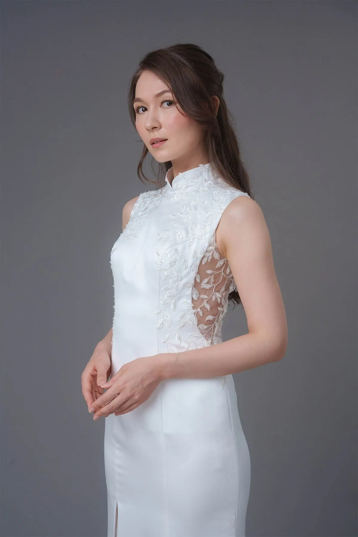 Marigold Lace Bridal Qipao