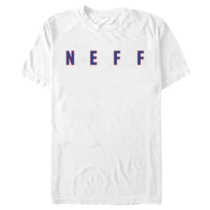 Men's NEFF Simple Blue and Red Logo T-Shirt