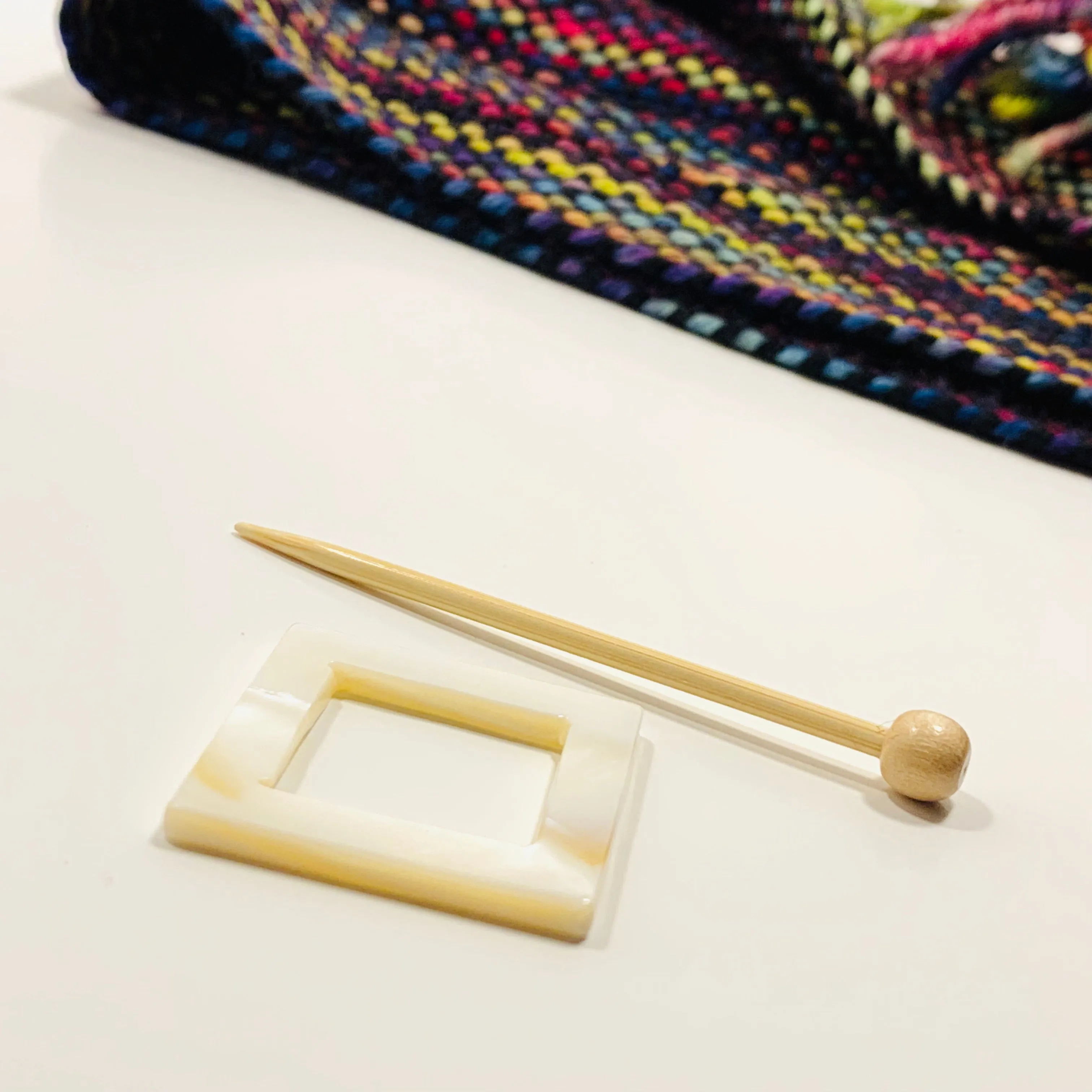 Mother of Pearl Square Shawl Pin "Snoqualmie"