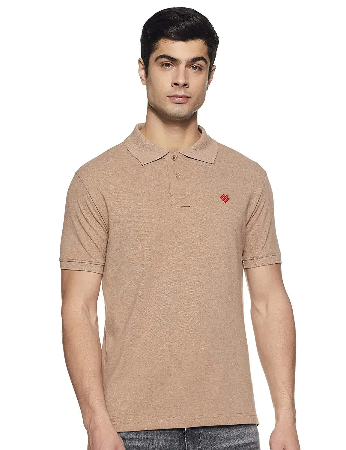 ONN Men's Cotton Polo T-Shirt (Pack of 2) in Solid Camel-Maroon colours