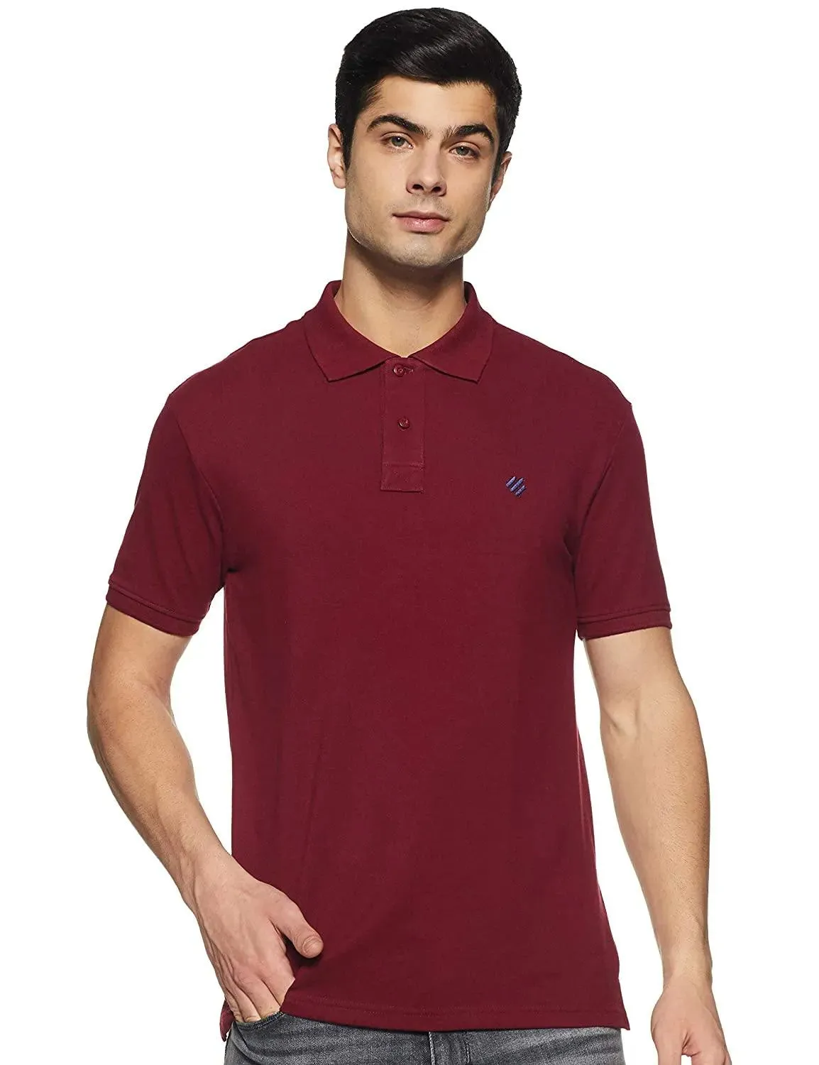 ONN Men's Cotton Polo T-Shirt (Pack of 2) in Solid Camel-Maroon colours