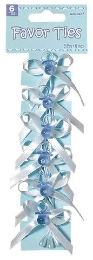 Pacifier Favor Ties - Blue