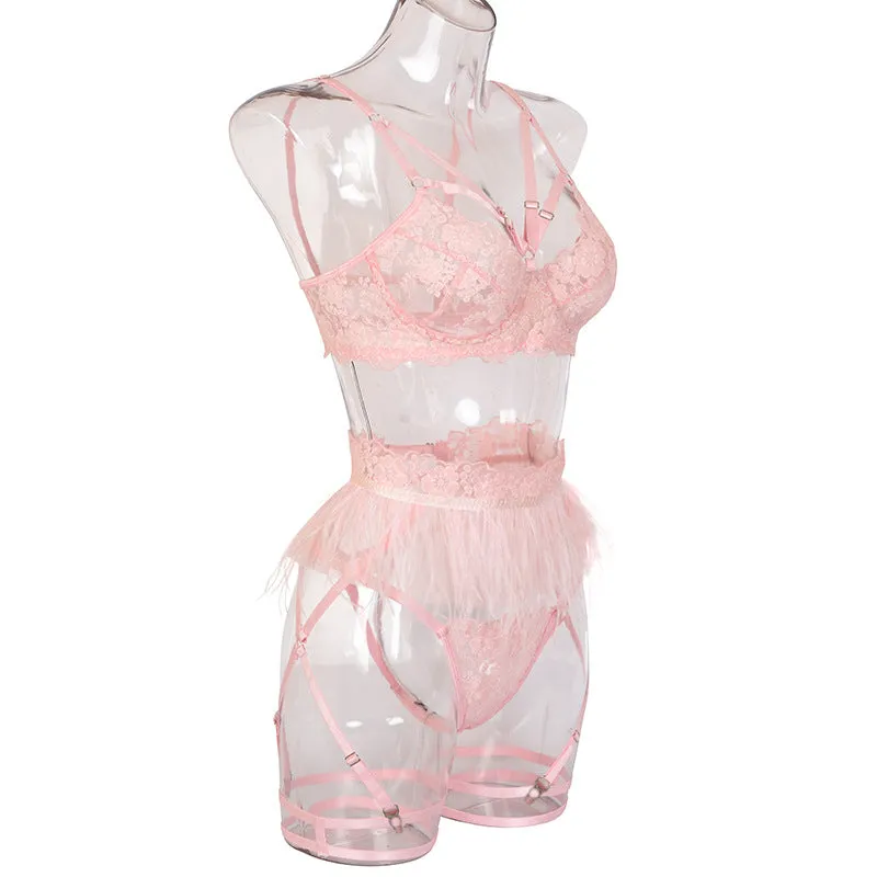 Pink Ballerina Three Piece Lingerie