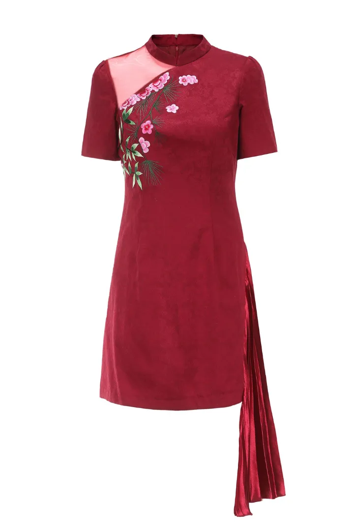 Qipao Short Dress Red