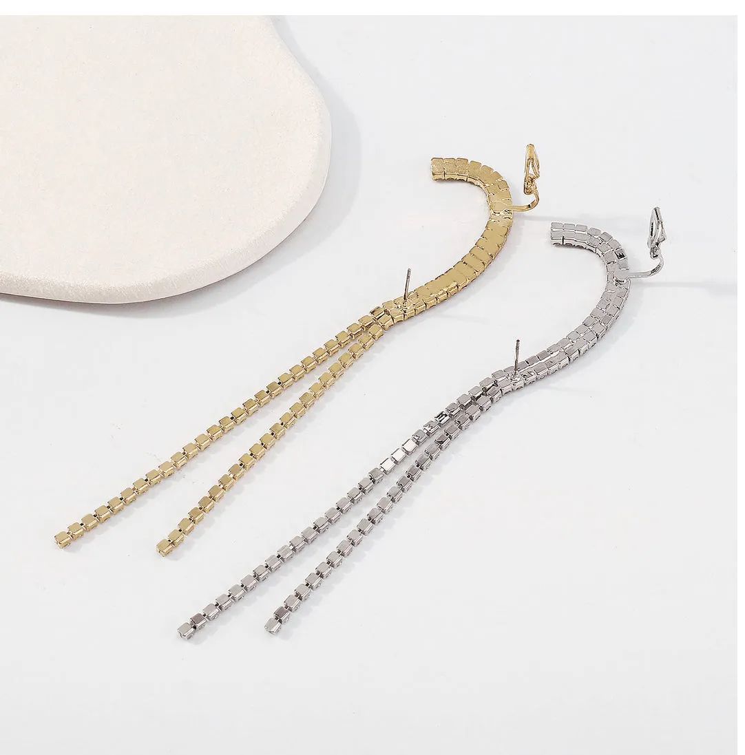 Rhinestones tassel Earpiece