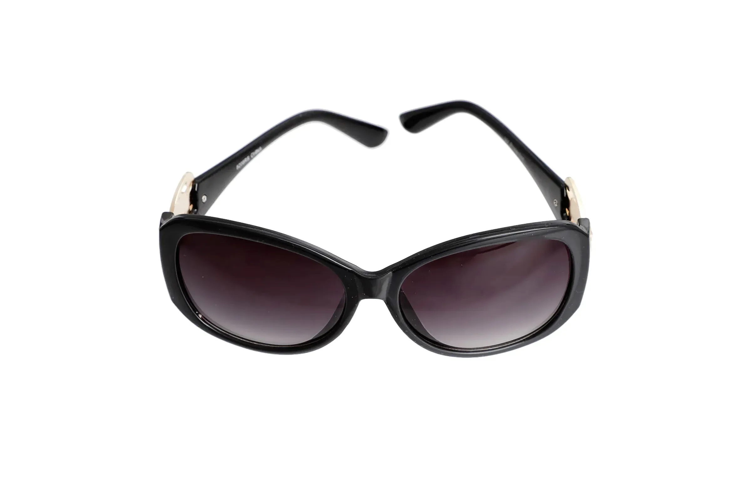 Round Black Gold Butterfly Sunglasses