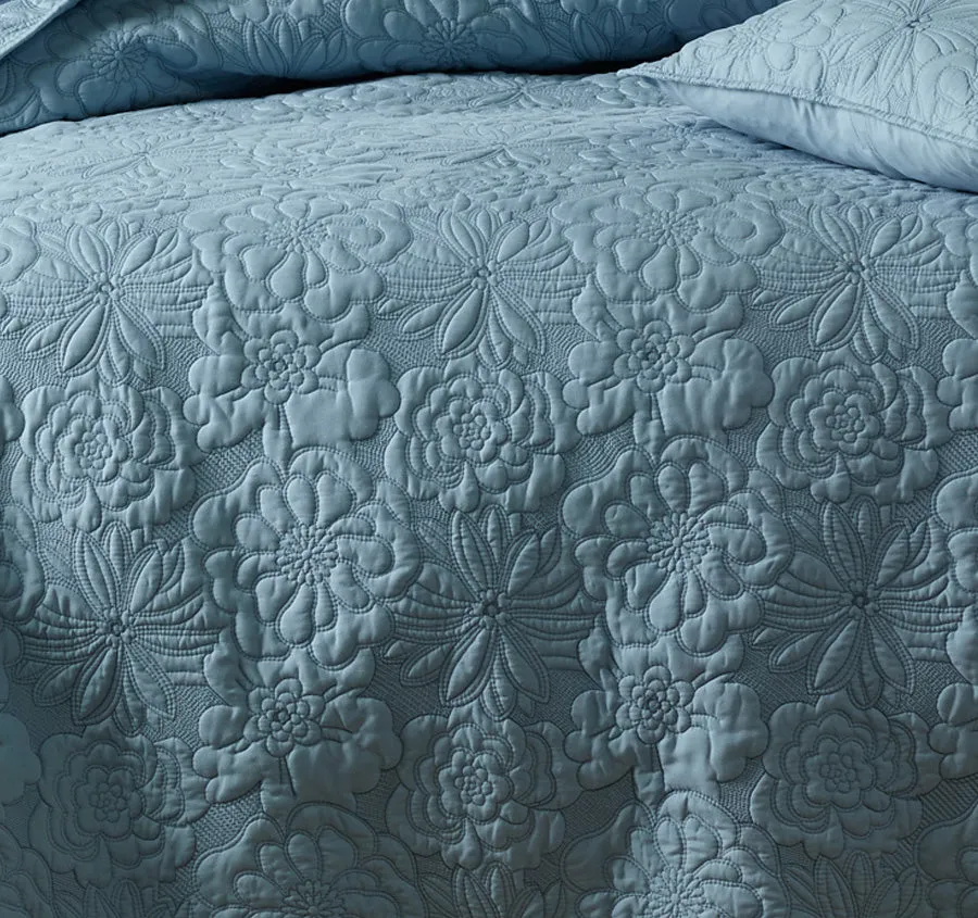 Sabrina Bedspread Set Range Provincial Blue