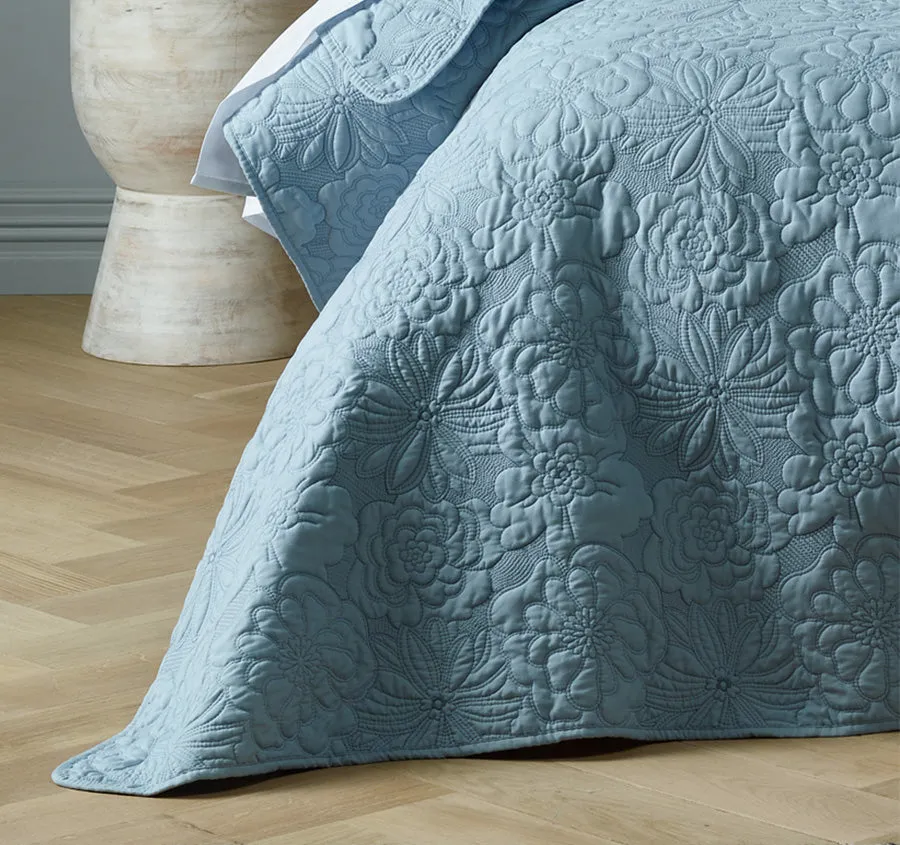 Sabrina Bedspread Set Range Provincial Blue