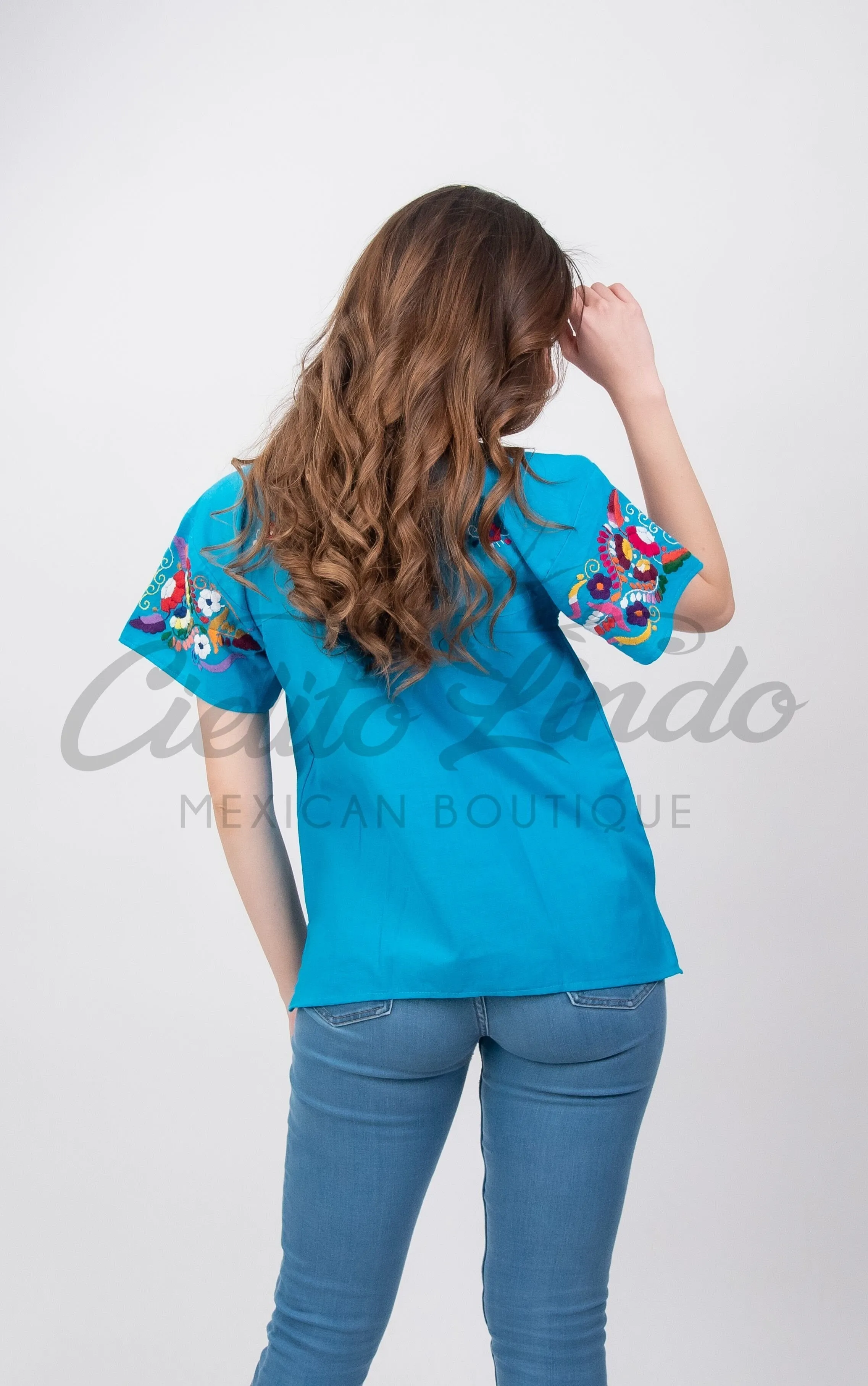 San Miguel Luxury Fine Blouse Blue