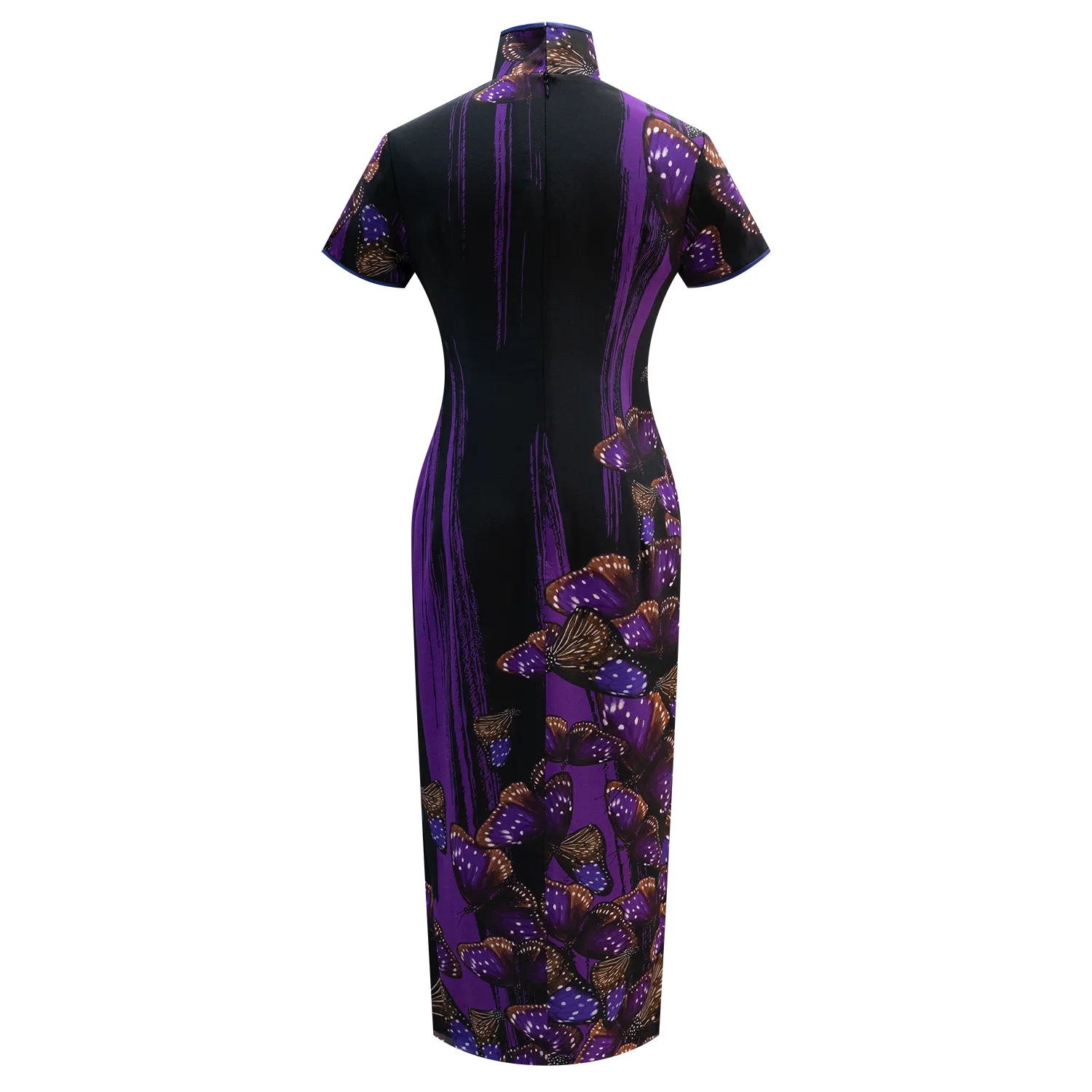 SPARKLE BY KAREN CHAN x Fung Yuen Butterfly Reserve【BLUE SPOTTED CROW】100% Silk Cheongsam (藍點紫斑蝶)