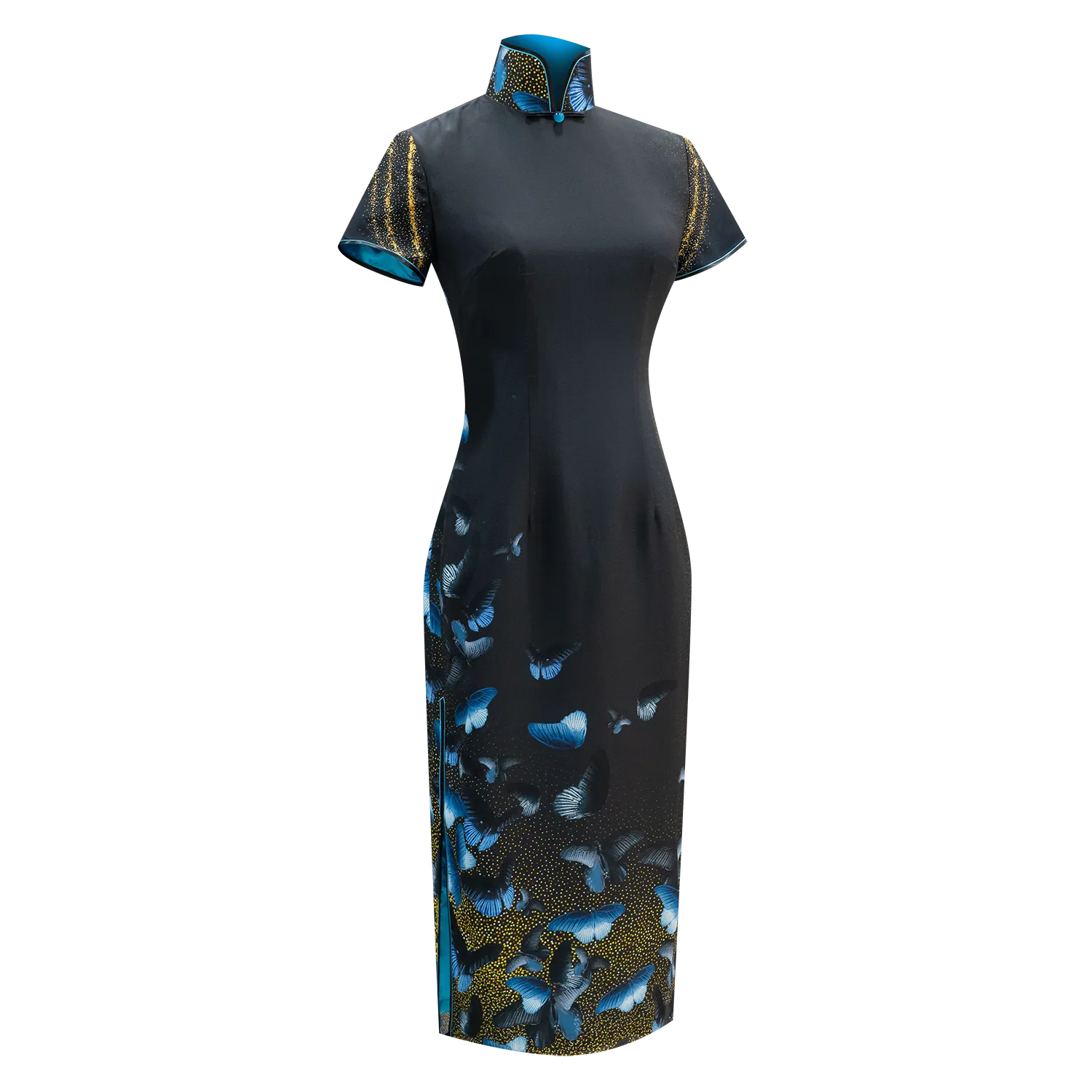 SPARKLE BY KAREN CHAN x Fung Yuen Butterfly Reserve【GREAT MORMON】100% Silk Cheongsam (Short Sleeve) (美鳳蝶)