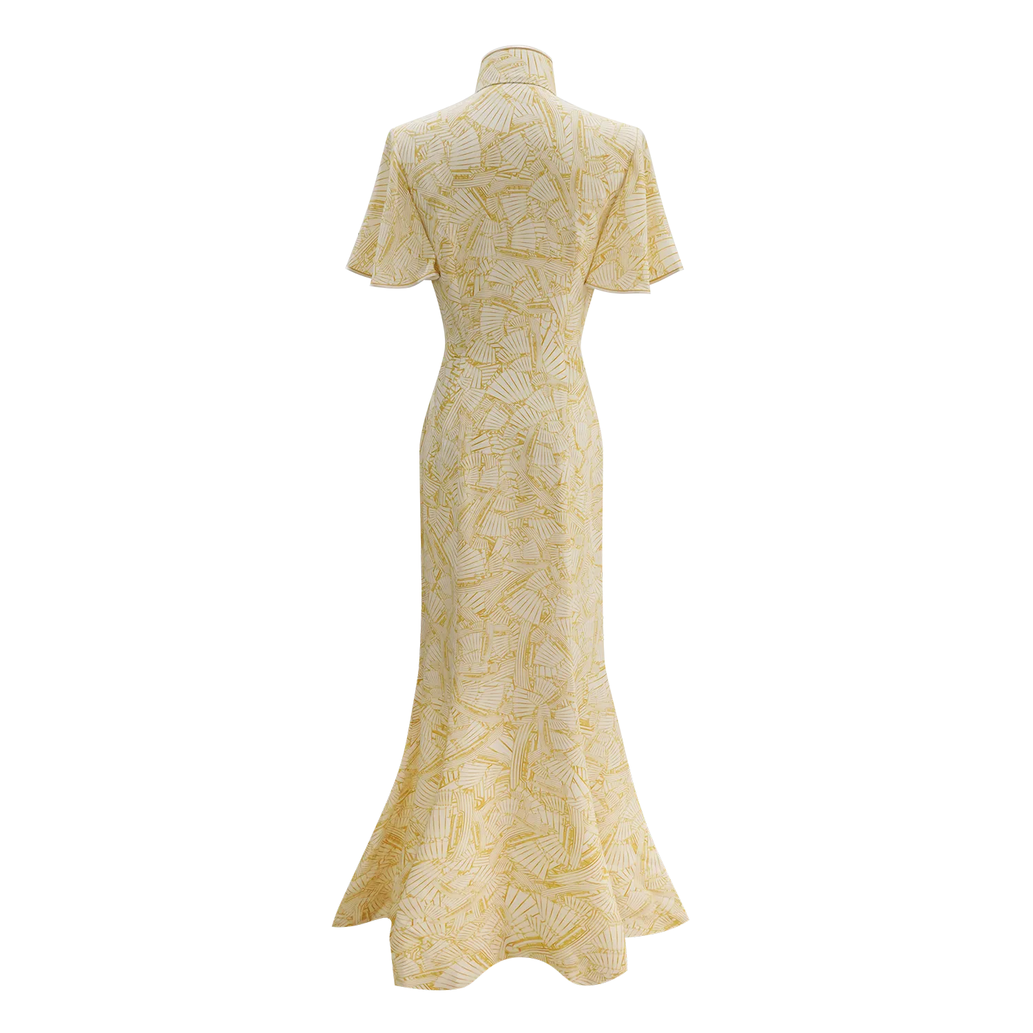 SPARKLE BY KAREN CHAN x  HK Heritage Museum【JUNK PARTY】100% Silk Cheongsam Wedding Gown  (Butterfly Sleeve / Regular Fit) (帆船) (嫁囍金紅)