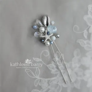 Starfish, shell & pearl hair pins beach destination weddings - Bridal sea star wedding hair accessories clips - assorted colors available