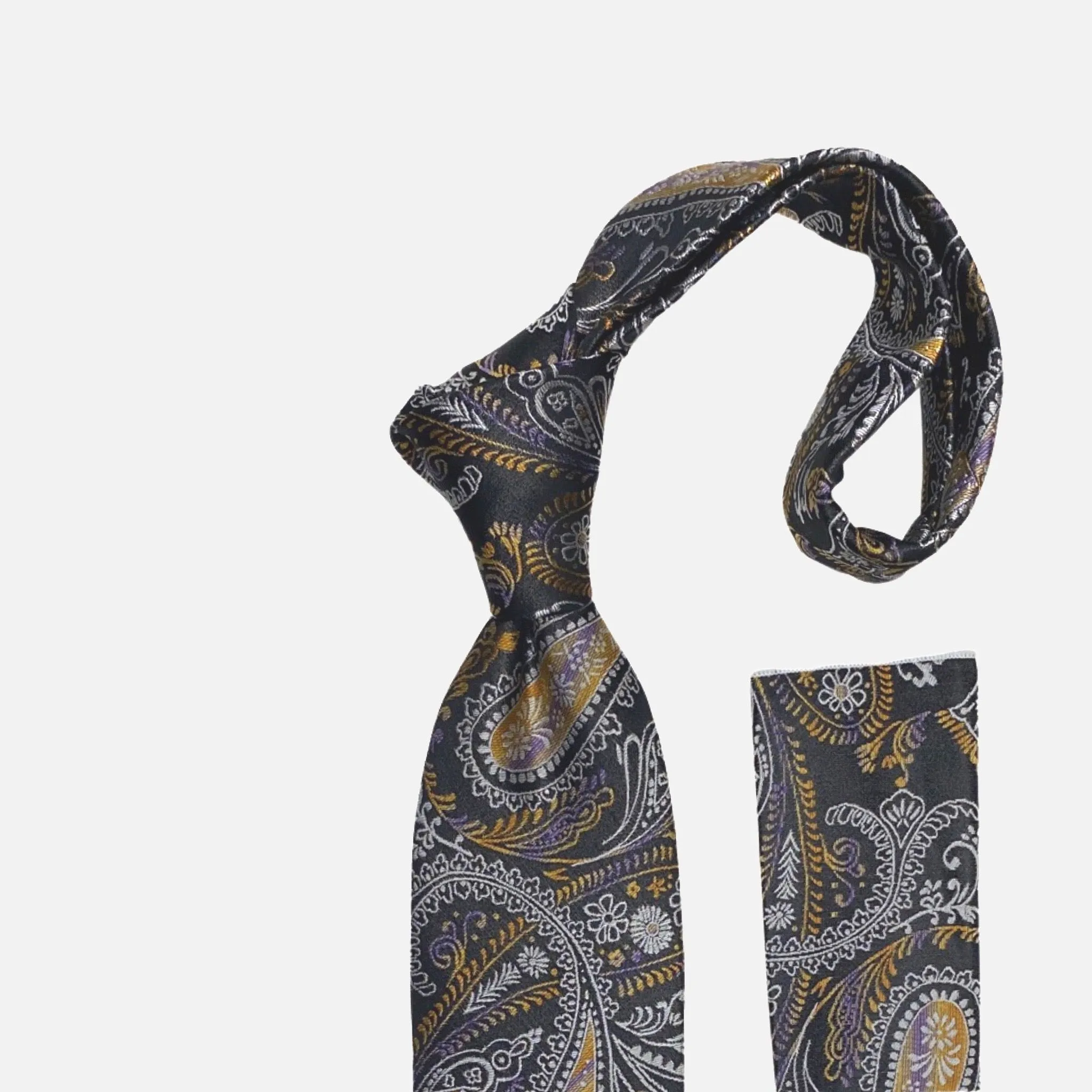 Steven Land Big Knot Silk Tie BW2411: Multicolored Paisley Elegance