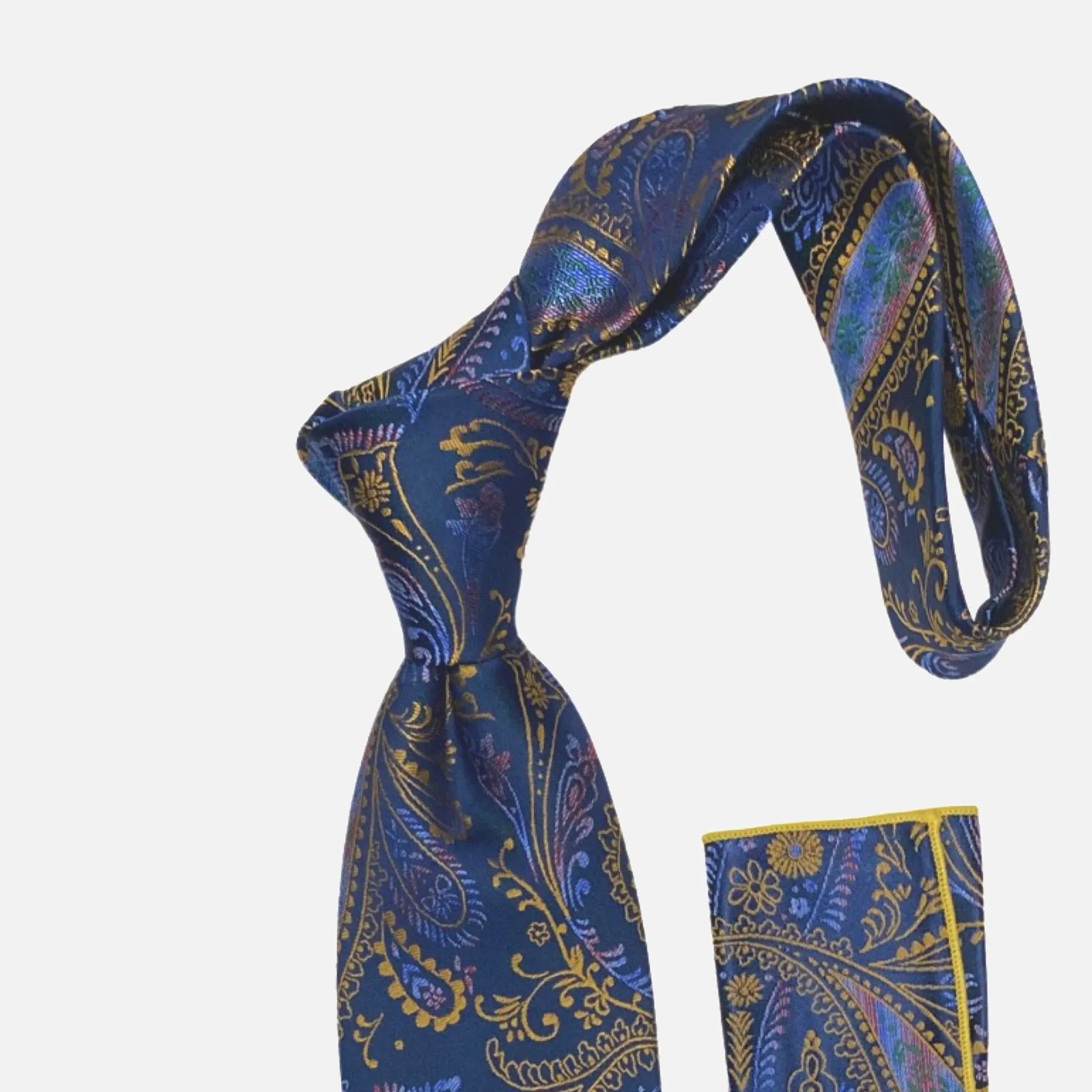 Steven Land Big Knot Silk Tie BW2411: Multicolored Paisley Elegance