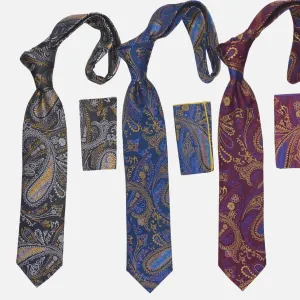 Steven Land Big Knot Silk Tie BW2411: Multicolored Paisley Elegance