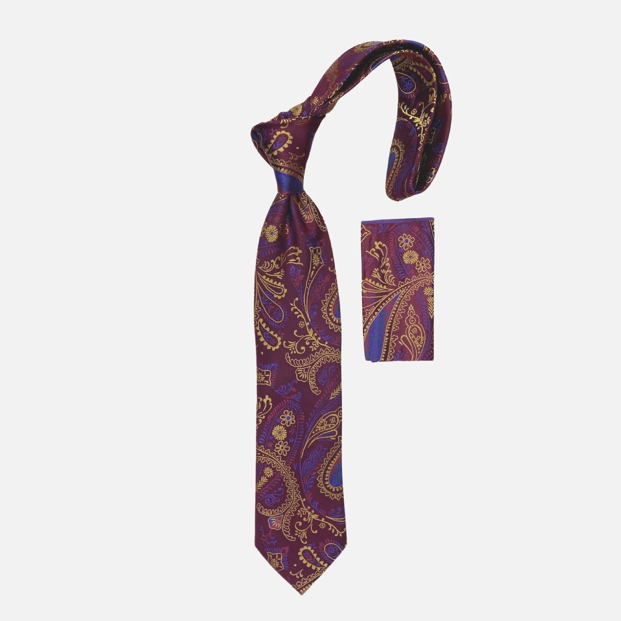 Steven Land Big Knot Silk Tie BW2411: Multicolored Paisley Elegance