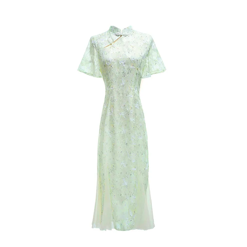 Traditional Lace Cheongsam Chinese Qipao Dress