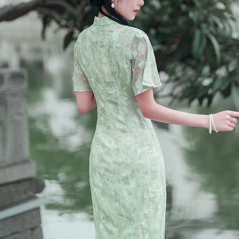 Traditional Lace Cheongsam Chinese Qipao Dress