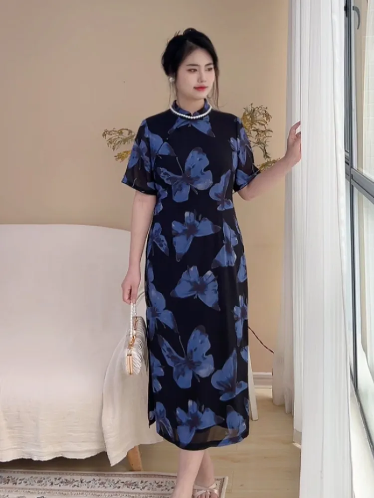 Wang Luo 网络 Cyber Butterfly Plus Sized Modernized Qipao