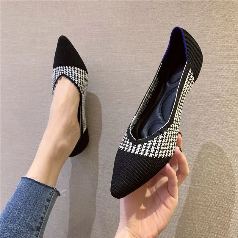 Women Heel Comfortable Flat Pointed Toe Pumps