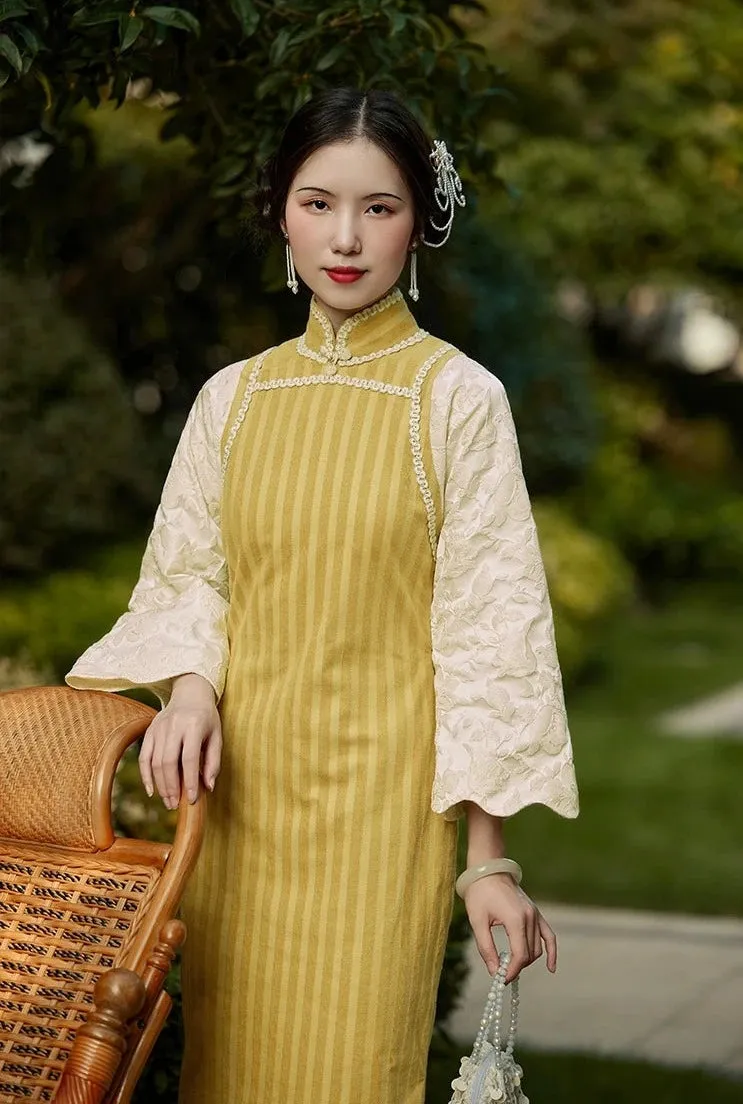 Zhizi 栀子 Gardenia 1920s Cotton Long Sleeve Qipao